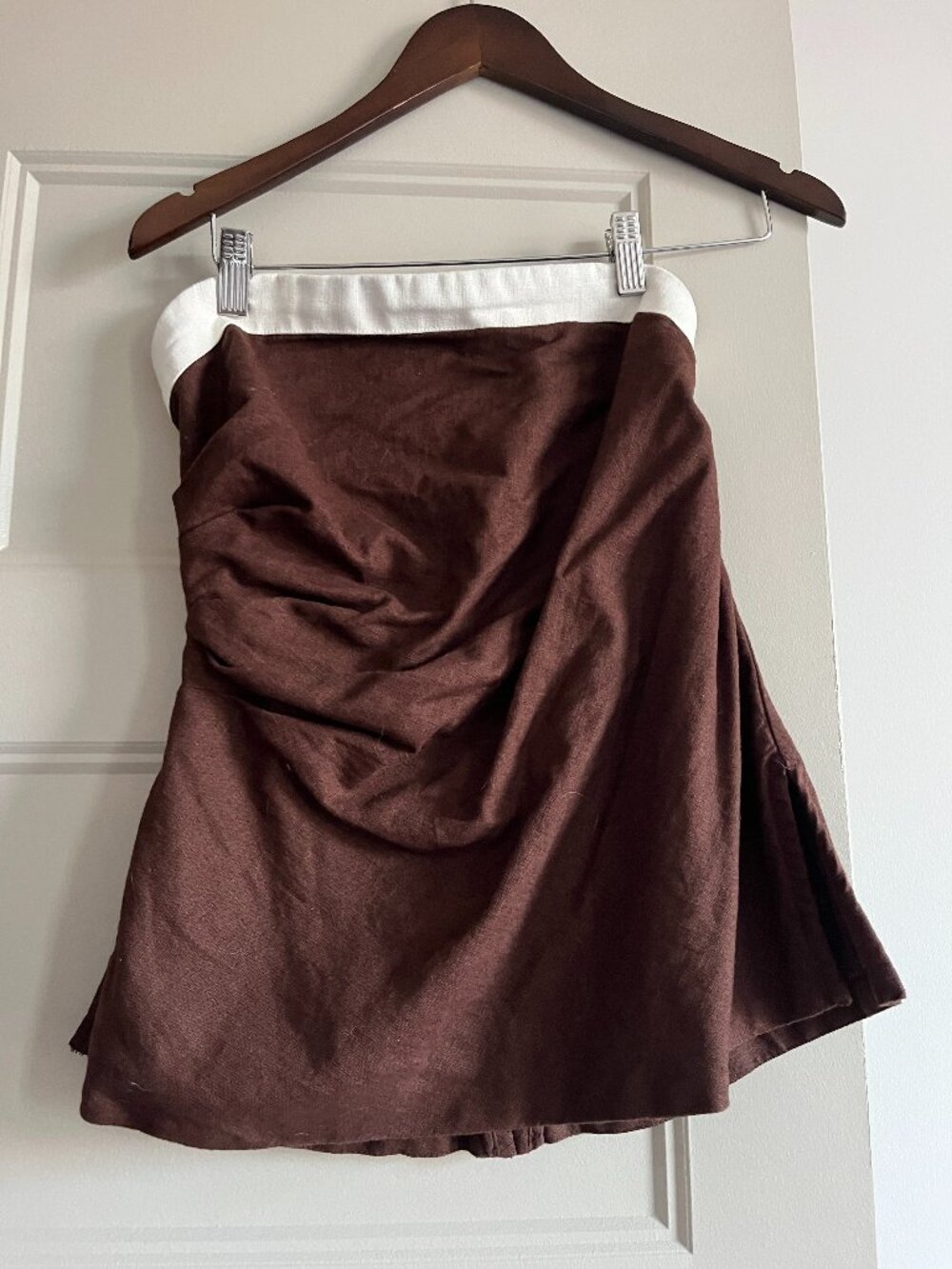 Abercrombie Linen-Blend Brown Tube Top S